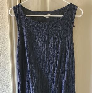 Small, navy blue, sleeveless Lina Tomei dress